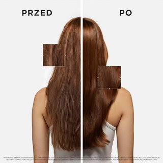 Oczyszczone włosy przed i po pielęgnacji dekalcyfikującej Kerastase Premiere